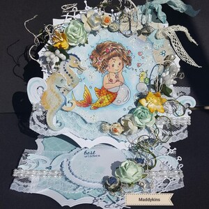 Carte de voeux fait main OOAK sirène par Maddykins