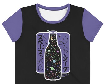 Pastel Goth Crop Tops, Space Grunge, Night Sky Soda , Plus Sizes Available