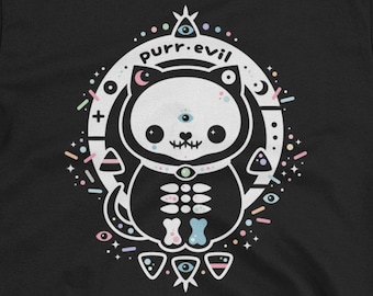 Pastel Goth Clothing | Oversized Grunge Tops for Women | Witch Clothes | Creepy Cute Cats | Grunge Aesthetic