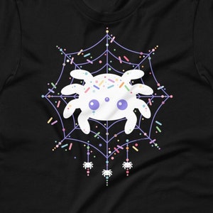 Creepy Cute Shirts, Kawaii Spider with Web, Spooky T-Shirts, Pastel Goth
