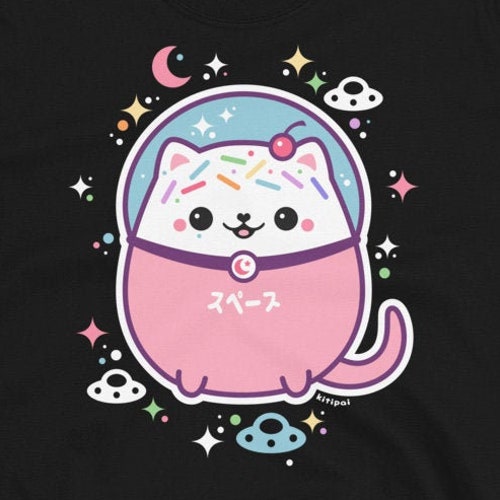 Cute T-shirt Kawaii Clothes Galaxy Kitty Space Cat Plus - Etsy