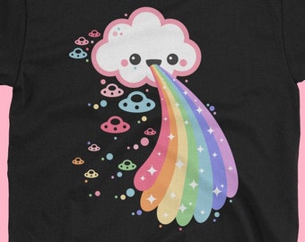 Pastel Goth Shirts, Kawaii Barfing Cloud, Aesthetic Clothes, Rainbow Cloud T-Shirts, UFOs, Unisex