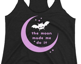 Pastel Goth Tank Tops, Witchy, The Moon Made Me Do It, Alternative Clothing