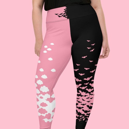 Pastel Goth Plus Size Leggings With Bats Cute Witch Etsy