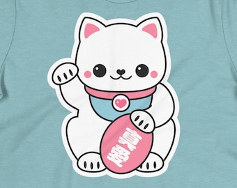 Maneki Neko Shirts, Kawaii Clothing, Lucky Cat, Cute Plus Sizes