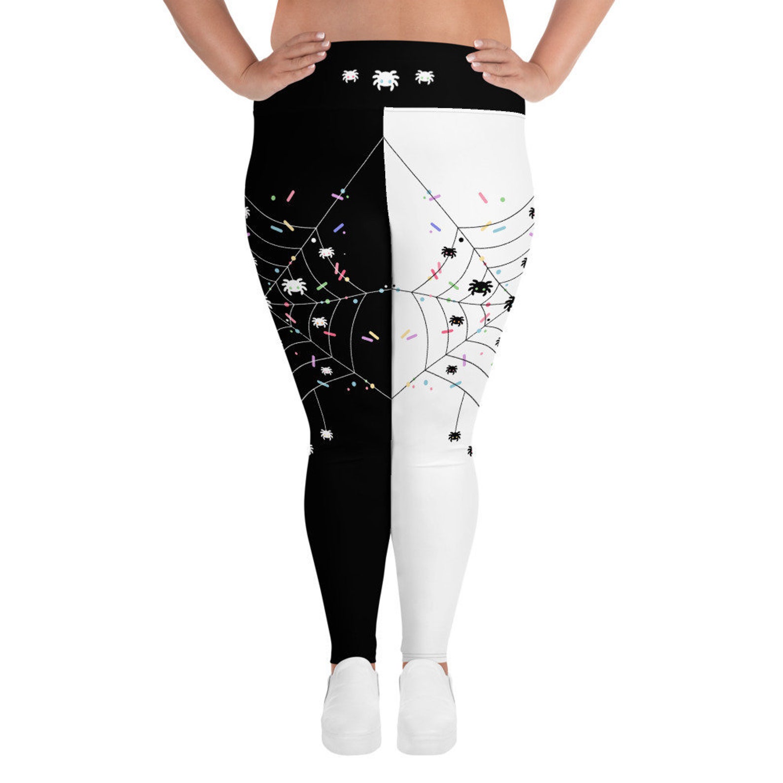 Pastel Goth Plus Size Leggings With Spiders Creepy Cute Etsy