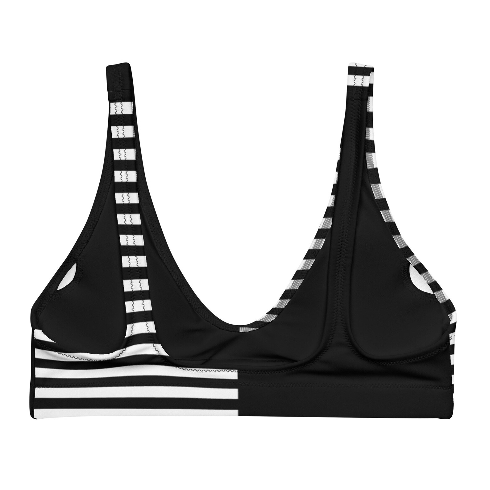 Black and White Bikini Top With Skull and Crossbones Detail Etsy