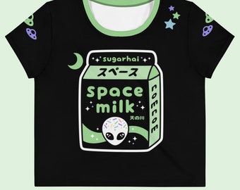 Space Milk Crop Tops, Pastel Goth Clothing, Space Grunge, Plus Sizes