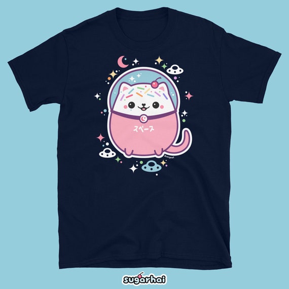Cute T-shirt Kawaii Clothes Galaxy Kitty Space Cat Plus - Etsy