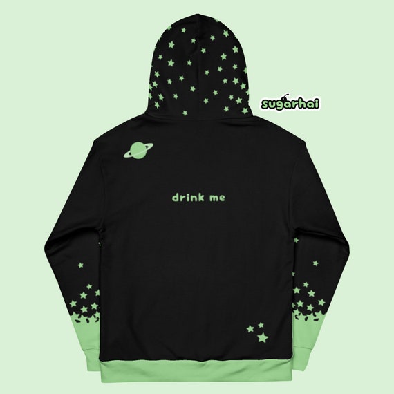 Space Milk Hoodie With Stars Pastel Goth Plus Sizes Etsy