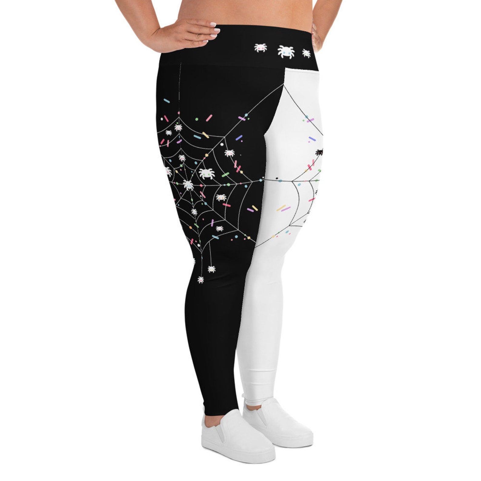 Pastel Goth Plus Size Leggings With Spiders Creepy Cute Etsy