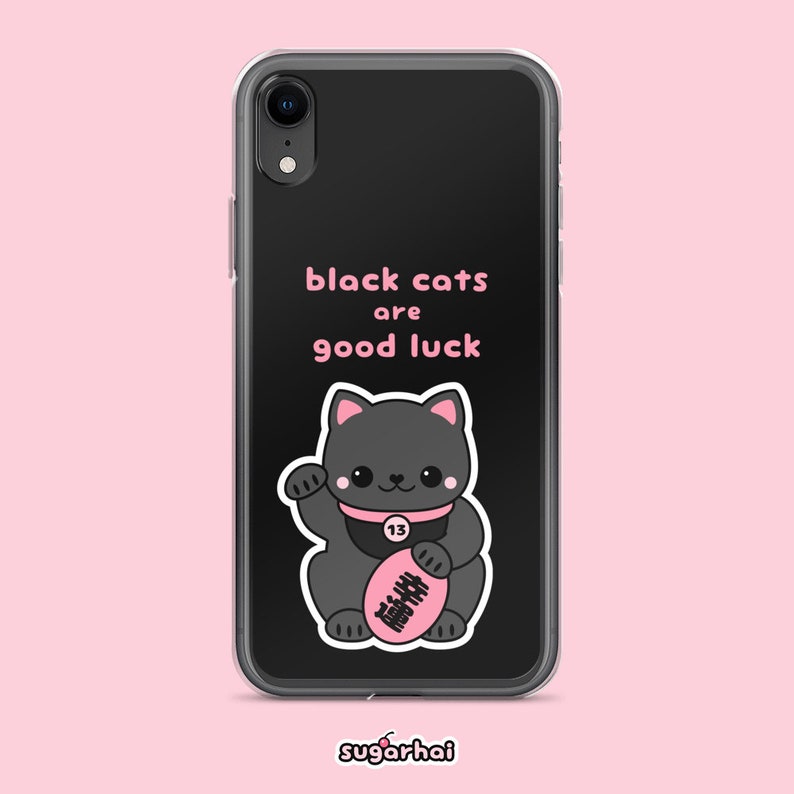Kawaii Phone Cases Pastel Goth Black Cat Iphone Case Etsy