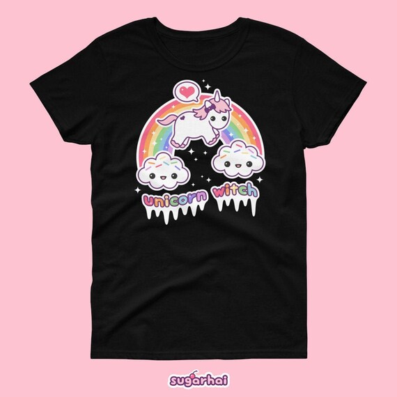 Kawaii Unicorn Witch Shirts Pastel Goth Clothing Witch | Etsy