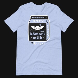 Bat Milk Shirt, Pastel Goth Clothes, Komori, Creepy Cute, Spooky Grunge T-Shirts image 2