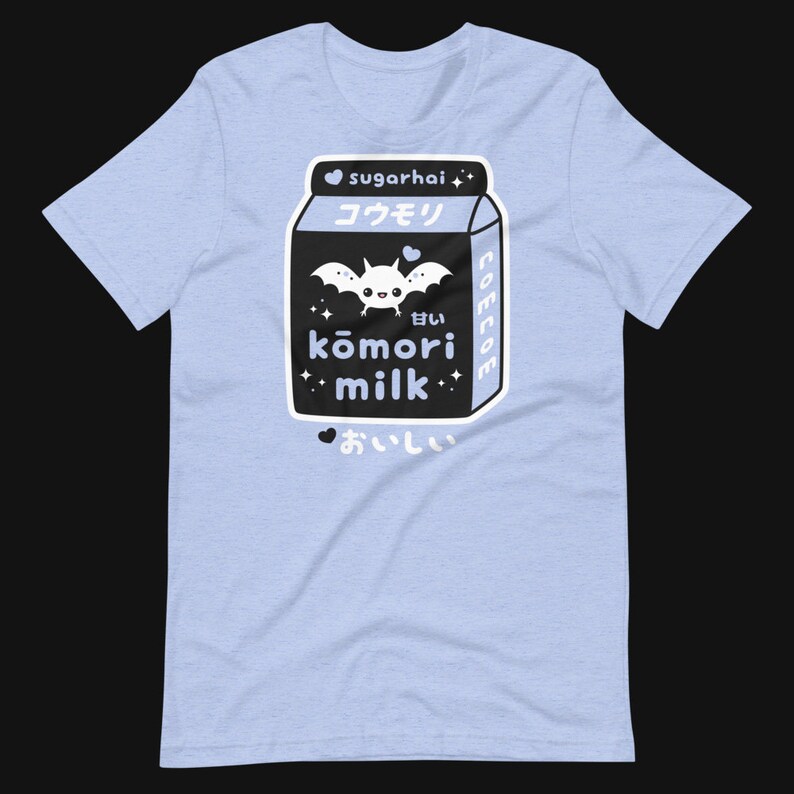 Bat Milk Shirt, Pastel Goth Clothes, Komori, Creepy Cute, Spooky Grunge T-Shirts image 2