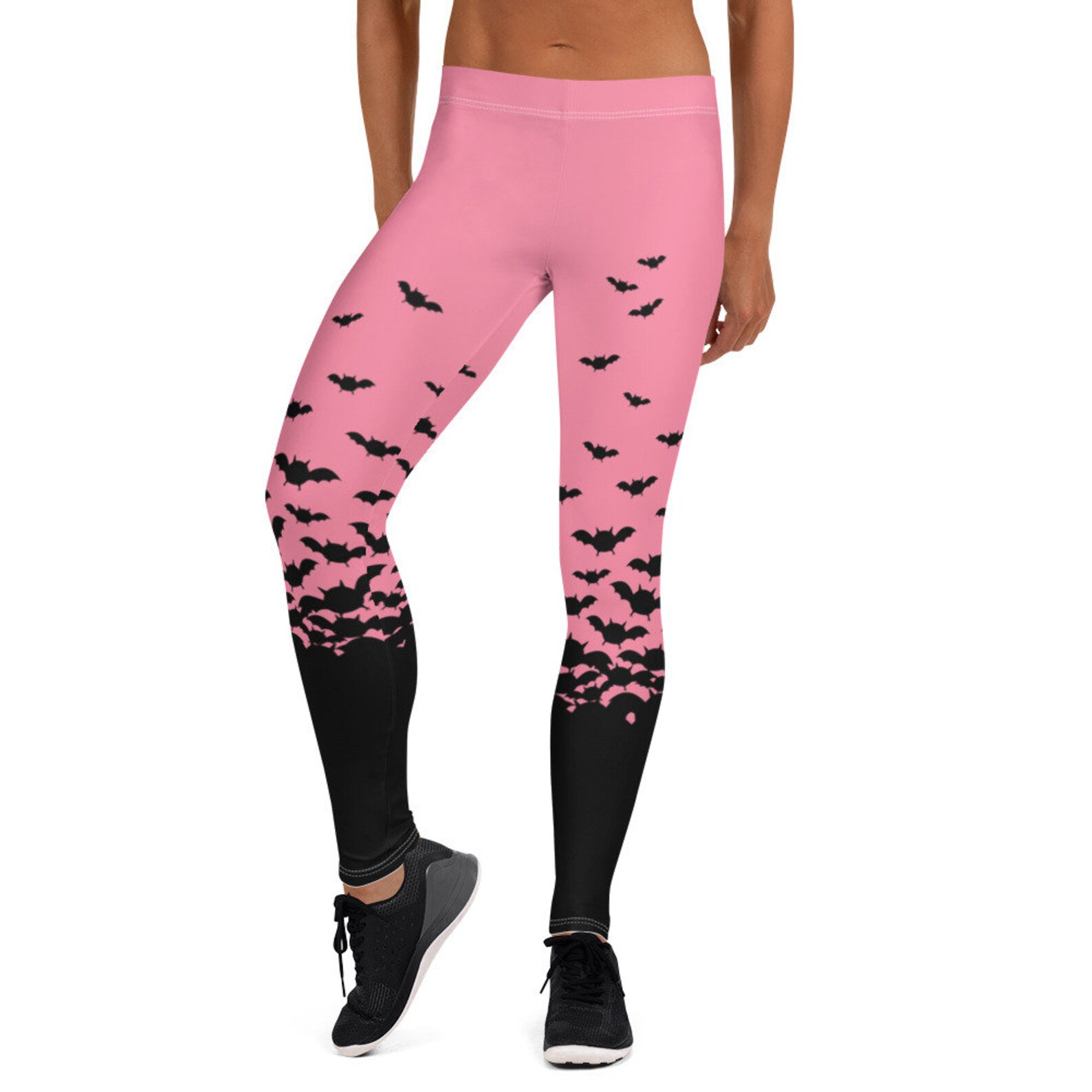 Pastel Goth Leggings With Black Bats Spooky Cute Soft Etsy