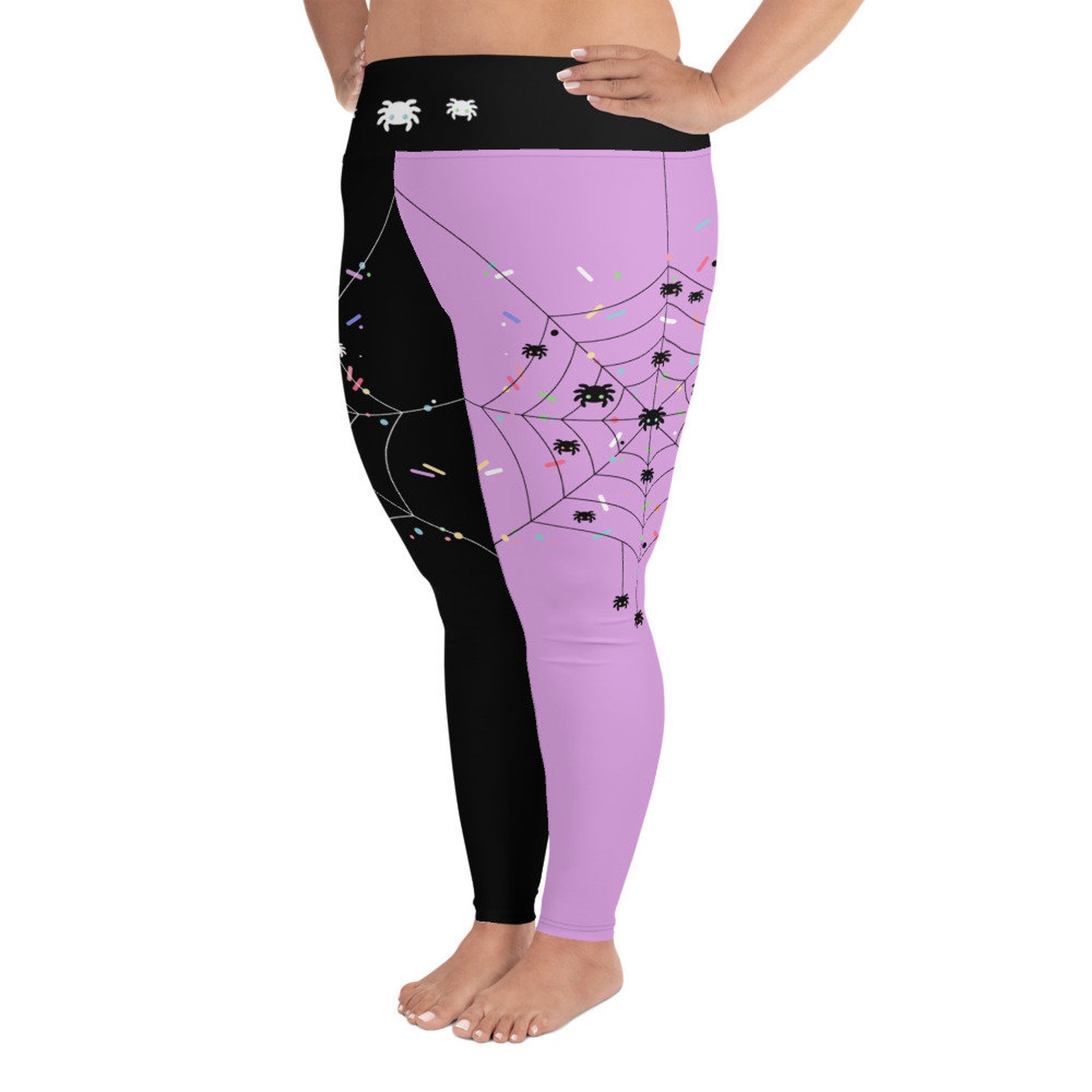 Pastel Goth Plus Size Leggings With Spiders Creepy Cute Etsy