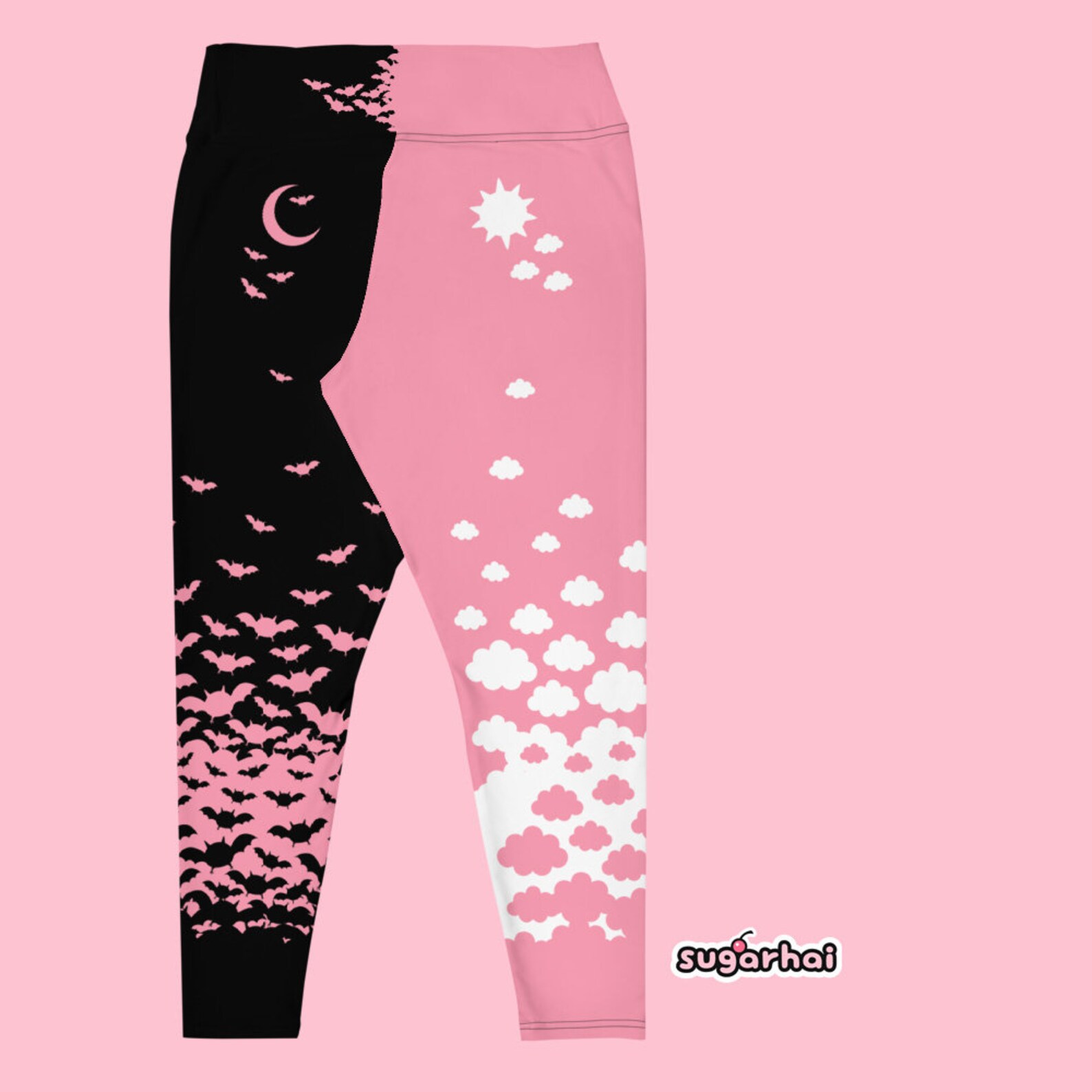 Plus Size Pastel Goth Leggings Two Moods Etsy
