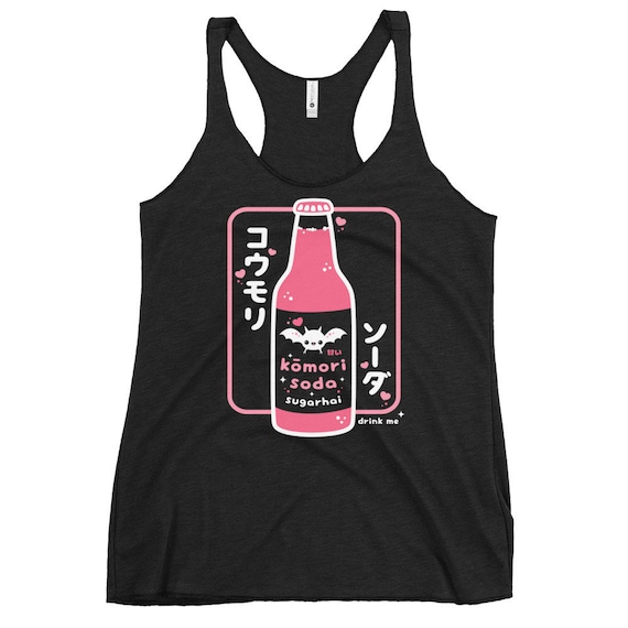 Pastel Goth Tank Tops, Komori, Soft Grunge Clothes, Kawaii Alternative Clothing, Bat Soda, Aesthetic