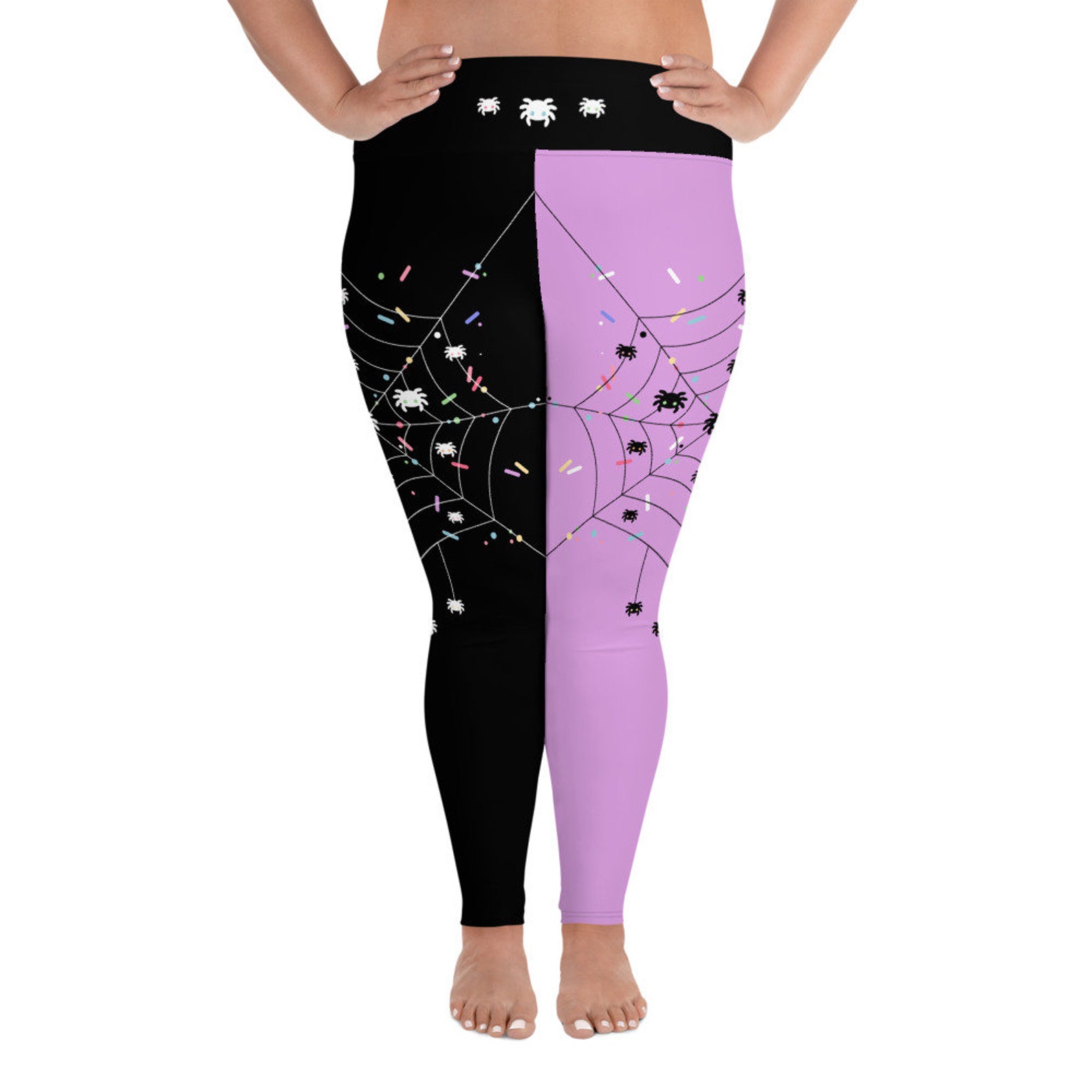 Pastel Goth Plus Size Leggings With Spiders Creepy Cute Etsy