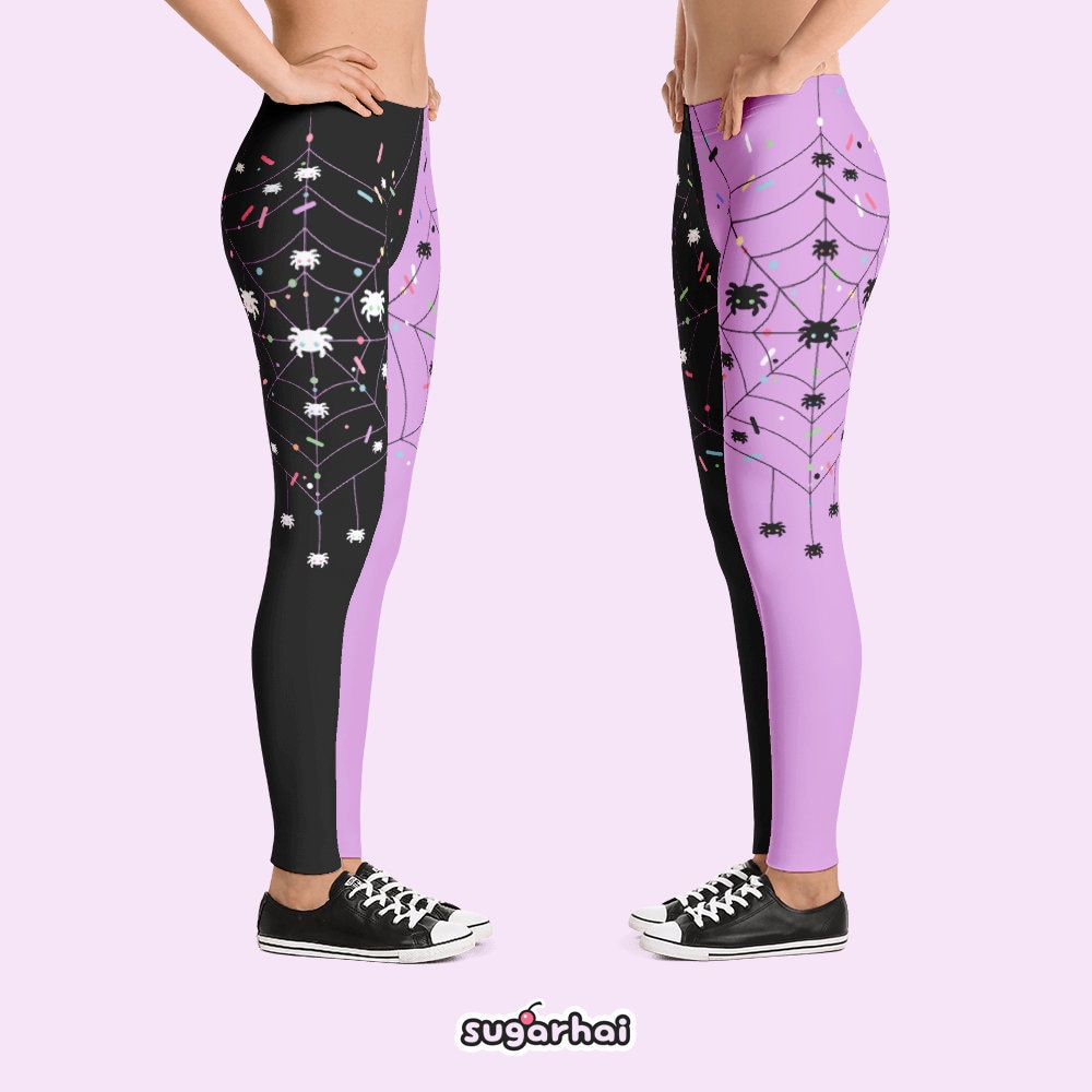 Pastel Grunge Leggings With Spiders 