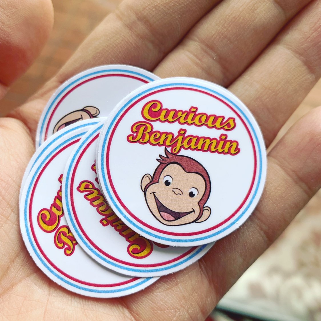 Curious George Personalized Sticker - Etsy