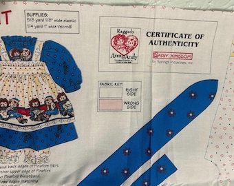 Raggedy Ann's Classic Outfit Fabric Panel | Ready to Sew Project | Doll Clothing | Daisy Kingdom