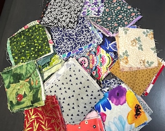3" Squares Scrappy Cotton Fabric Bundles of 50