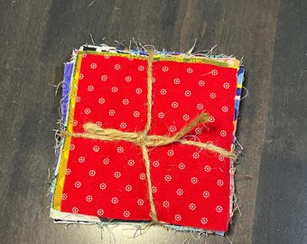 4" Squares Scrappy Cotton Fabric Bundles of 50