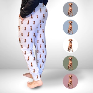 Vizsla Pajama Pants, Men's Pajamas, Dog Mom Mother's Day Gift for Father's Day, Dog Lover Gifts, Dog Picture Pajamas Set Matching Family PJs