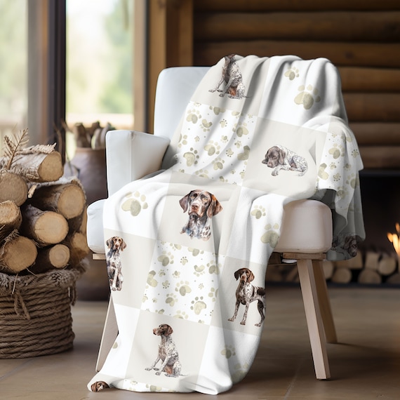 German Shorthaired Pointer Dog Checkered Blanket GSP Velveteen Blanket Gift for GSP Lover Pet Blanket GSP Baby Blanket Gsp Nursery Decor Etsy