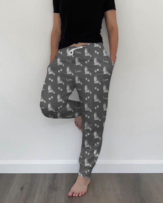 Siberian Husky Pajama Pants, Husky PJs, Husky Owner Gift For Siberian Husky Lover, Personalized Husky Gift, Custom Husky Gift For Christmas