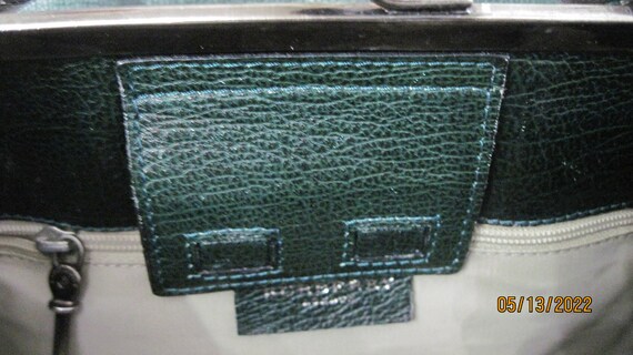 Authentic Vintage BURBERRY GREEN Goatskin Leather… - image 6