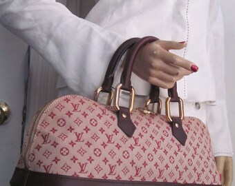 Louis Vuitton Burgundy Monogram Mini Lin Canvas Speedy 30