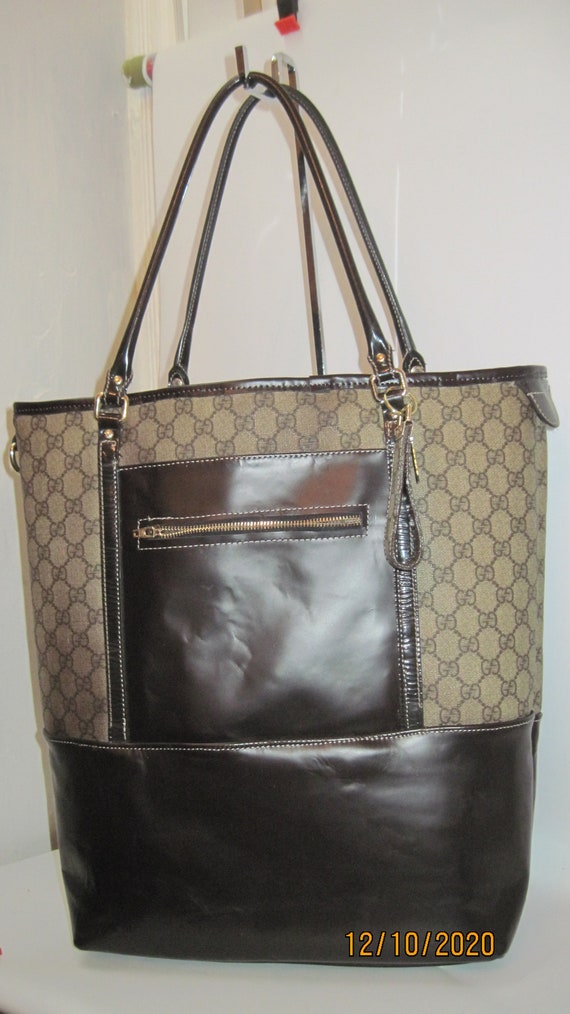 Authentic Vintage GUCCI sherry PVC XXL Travel Tote bag with Etsy