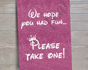 Princess "Please Take One" Sign v2 // INSTANT DOWNLOAD // Party Decor // Printable, Digital