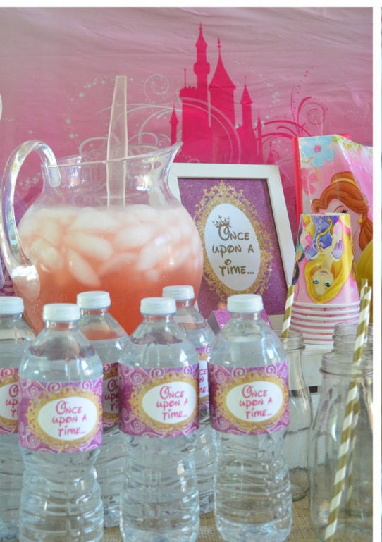 Princess Water Bottle Labels // INSTANT DOWNLOAD // Party Decor // Printable, Digital - Etsy