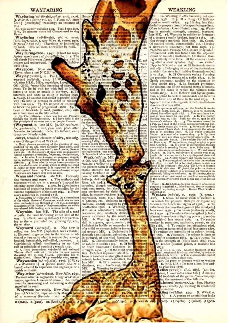 Dictionary Art PrintDigital IllustrationVintage PosterWall Etsy