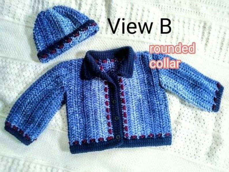 Baby boy crochet sweater hat and booties pattern toddler crochet pattern. Sizes 9-24 months Infant Crochet pattern