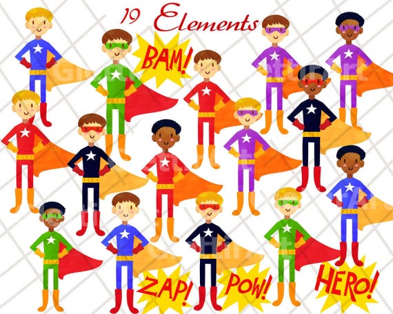 36 Kids Superhero Clipart Superheroes Kids Clipart 