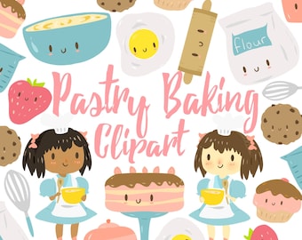 Cute Baking Clipart, Cooking clipart, Kitchen Clipart for personal and commercial use, scrapbooking, planner stickers