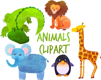 Cute Animal clipart, Animals Clipart, Safari Clipart, for personal and commercial use, scrapbooking, instant download, planner stickers