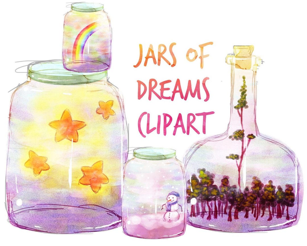 Jars of Dreams Clipart, Bottles Clip Art, Clipart, for Personal and