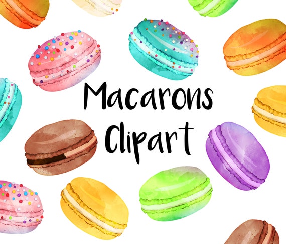 Watercolor Macarons Clipart Instant Download Cookie Clip Etsy Ireland