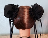 SueaLe Paar Bun Covers Für Chunli Frisur - Schwarz/Weiß, 4 Cm, Cosplay Accessoire