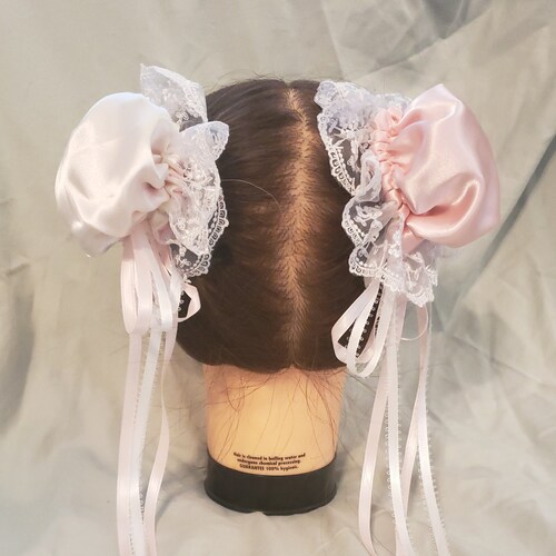 Custom White Satin Bun Covers Etsy