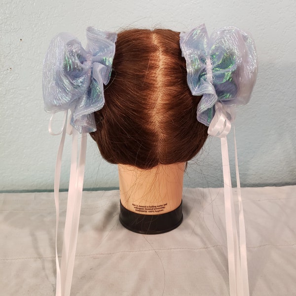 Blue Organza Odango Bun Covers