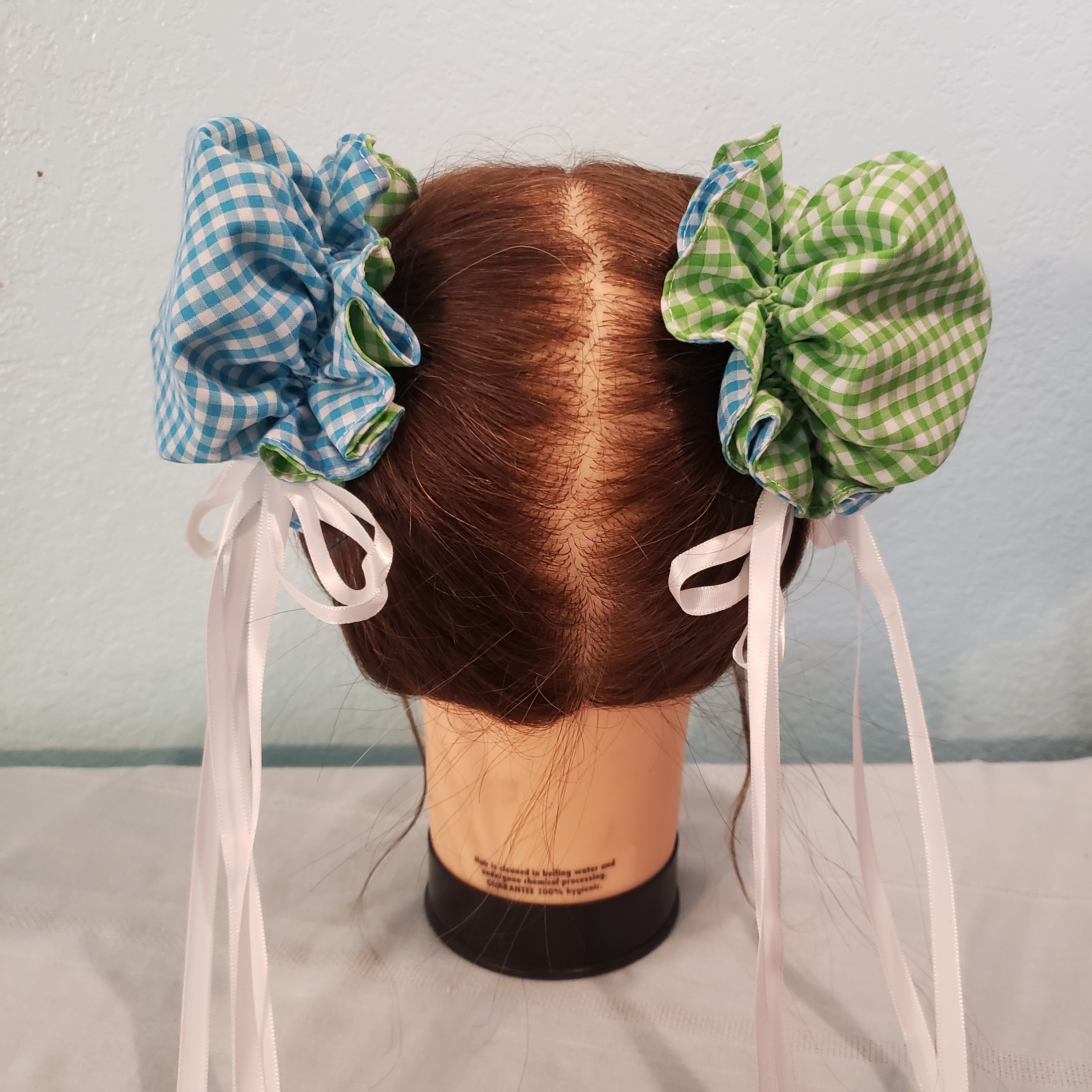 Reversible Gingham Odango Bun Covers