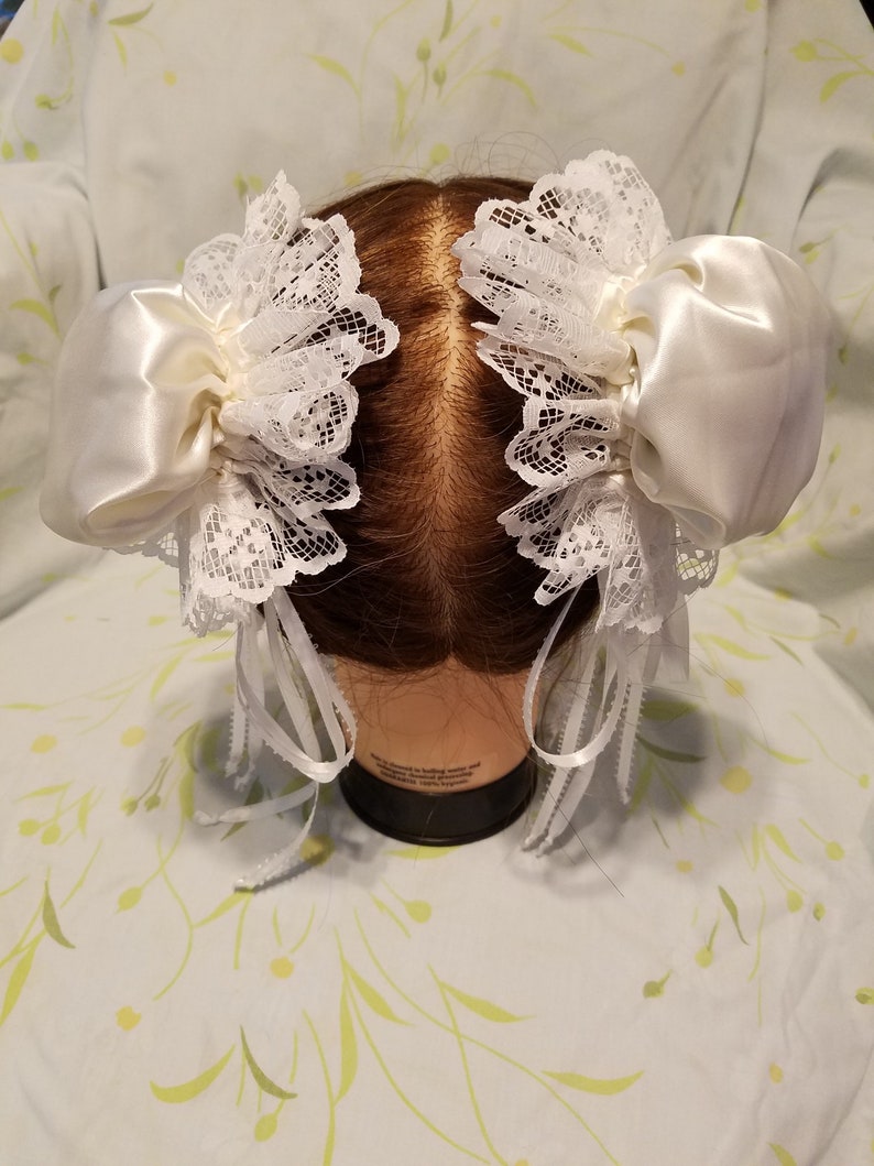 Custom white satin bun covers Etsy