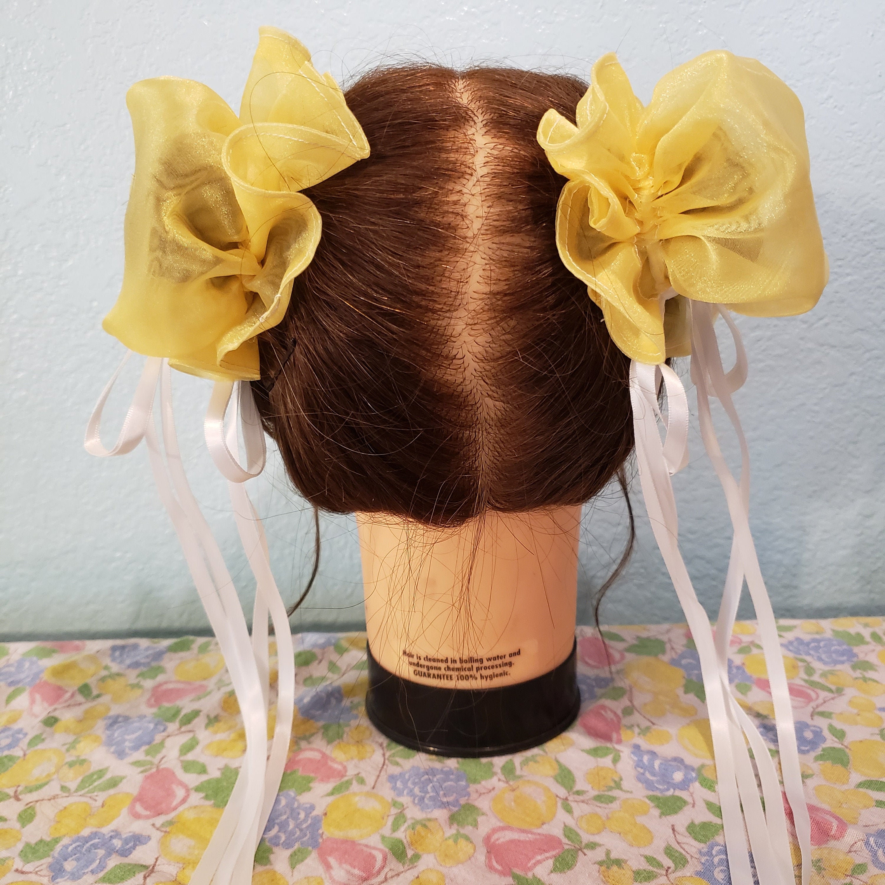 Yellow Organza Odango Bun Covers Etsy